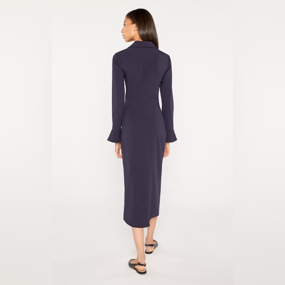 Cinq à Sept Midi McKenna Dress Navy Blue Size 8 - Picture 2 of 14